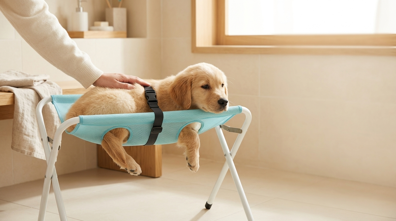 Loft & Paw grooming hammock, alternate angle